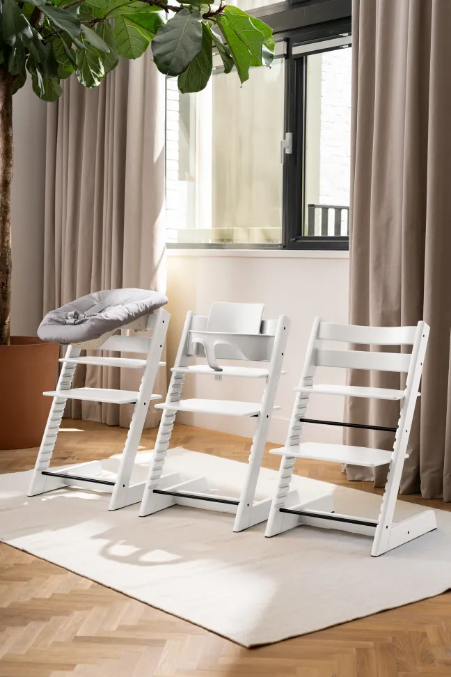 STOKKE® Mega Set Tripp Trapp® weiß transparent + Babyset² weiß + Newbornset