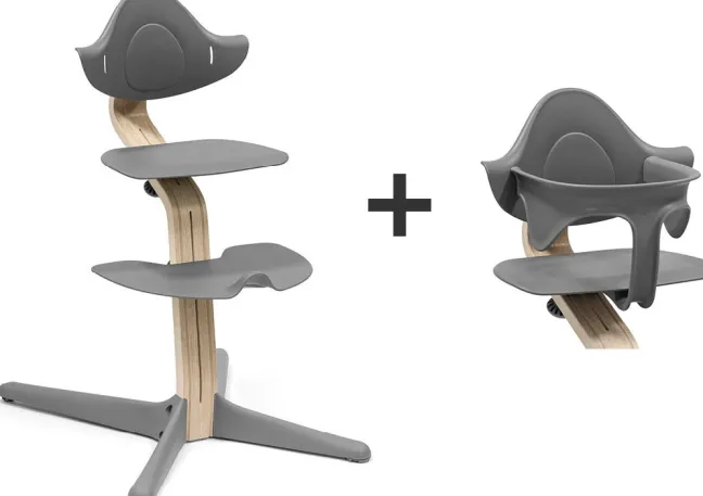 STOKKE® Nomi® Set Hochstuhl inkl. Babyset Buche grau