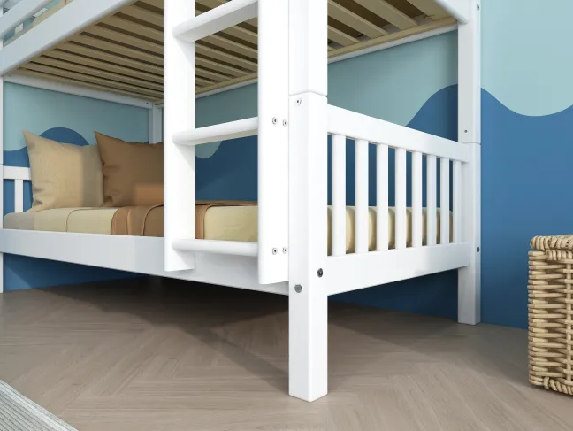 THUKA Nordic Etagenbett Crossbar mit gerader Leiter weiß