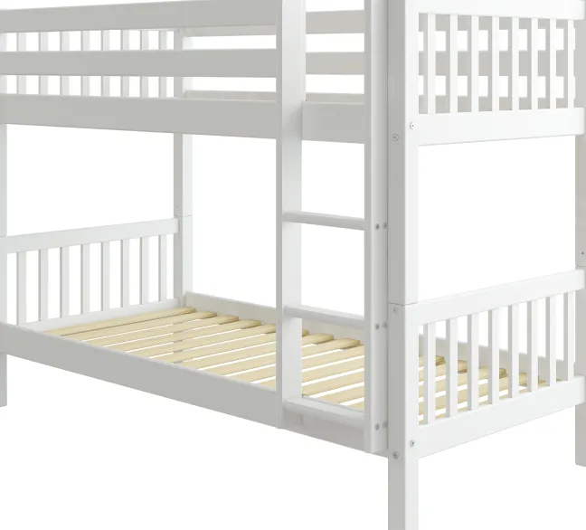 THUKA Nordic Etagenbett Crossbar mit gerader Leiter weiß