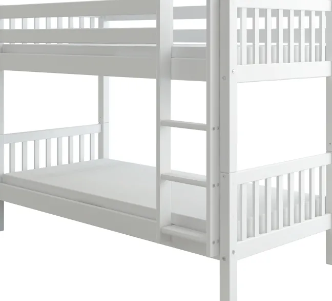 THUKA Nordic Etagenbett Crossbar mit gerader Leiter weiß