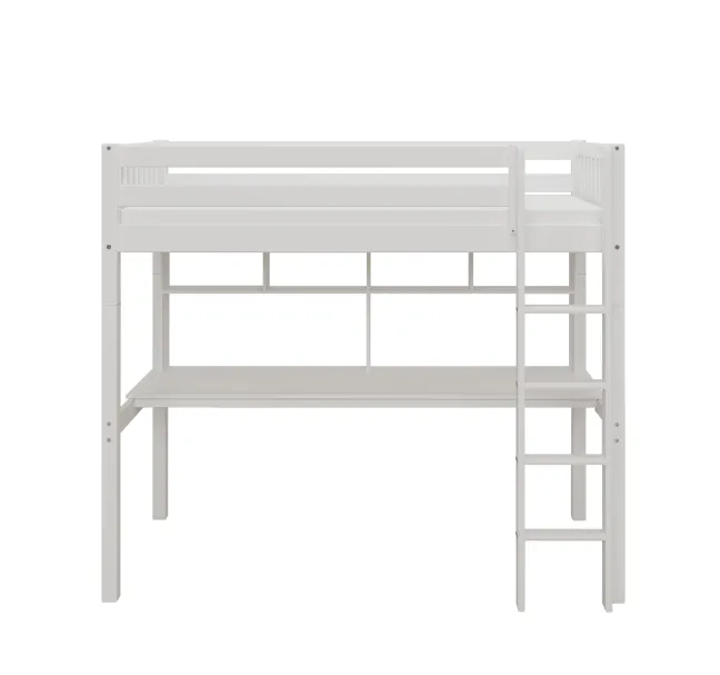 THUKA Nordic Hochbett Crossbar mit Schreibtisch und Regal weiß