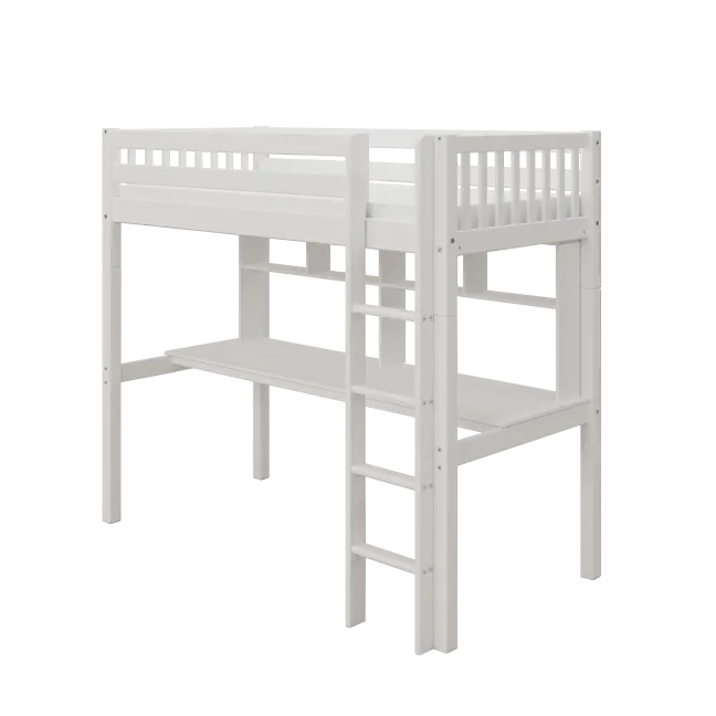 THUKA Nordic Hochbett Crossbar mit Schreibtisch und Regal weiß