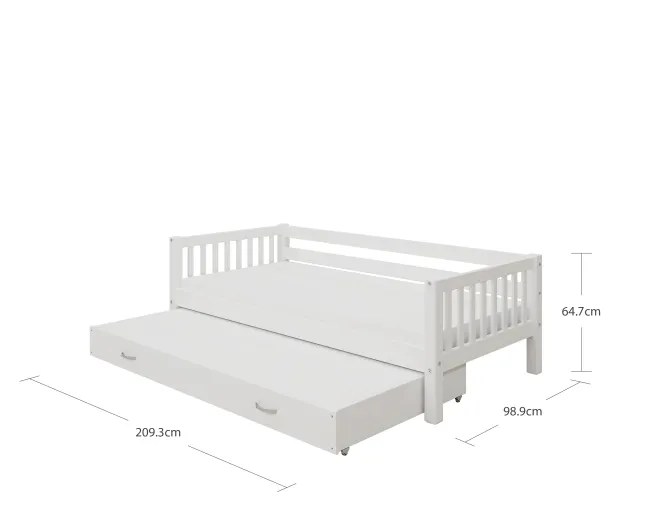 THUKA Nordic Tagesbett Crossbar mit Gästebett weiß