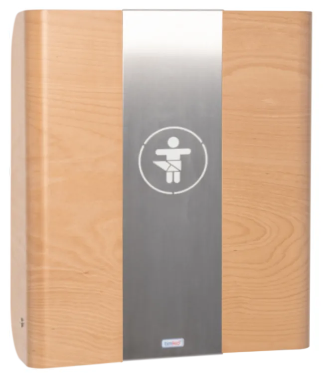 Timkid KAWAmaxi Wickeltisch modern design Edelstahl/Eiche Dekor/anthrazit