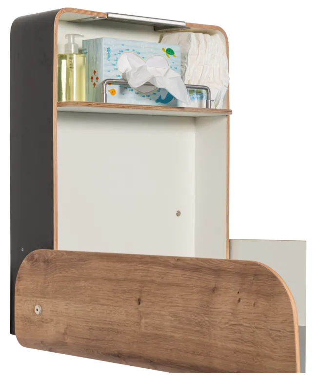 Timkid KAWAmidi Wickeltisch modern and slim anthrazit/Eiche Dekor/anthrazit