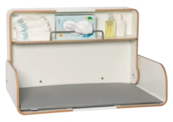 Timkid KAWAQ Wickeltisch horizontal design Edelstahl/Eiche Dekor/anthrazit