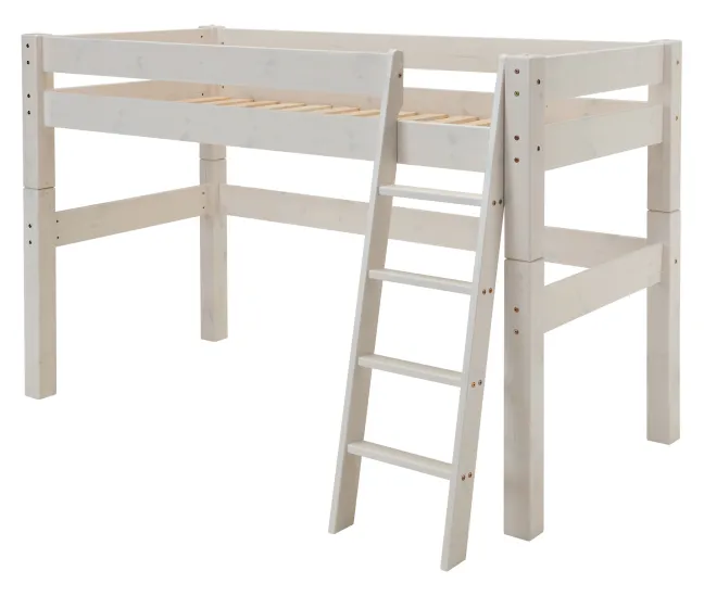 Tobykids Mittelhochbett 90 x 200 cm Kiefer weiß lasiert 1071-30