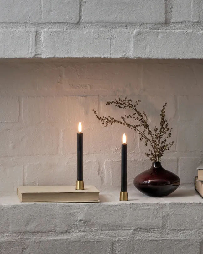 UYUNI Kerzenhalter für Mini Stabkerzen 2er pack 2,3x2,3 cm Matte brass