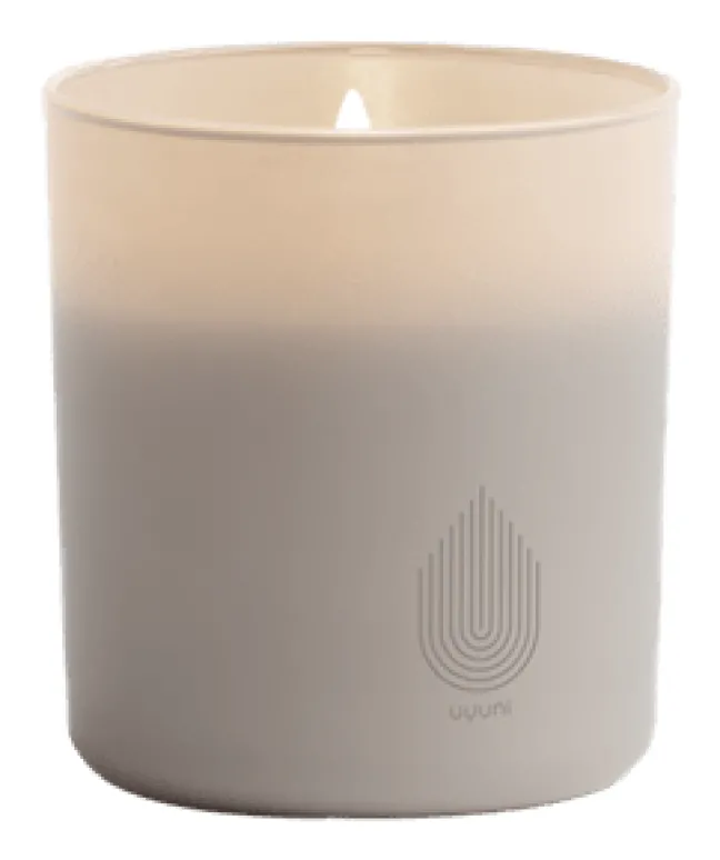 UYUNI LED Kerze im Glas mit Akku 9,2x10,2 cm Sandstone