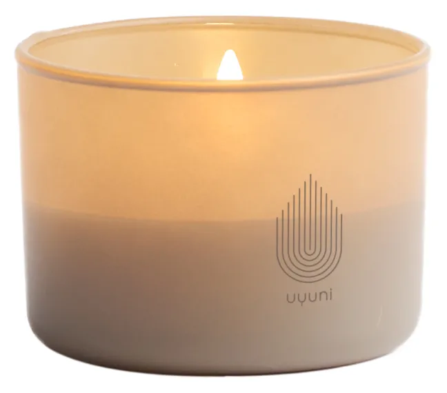 UYUNI LED Kerze im Glas 8x6 cm Beige