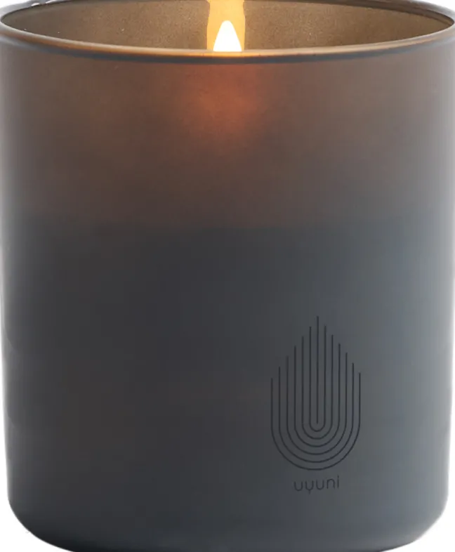 UYUNI LED Kerze im Glas 9x10 cm grey