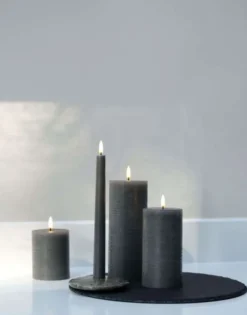 UYUNI LED Kerze Rustic 7,8x20 cm Grey