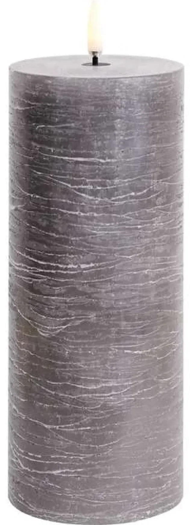 UYUNI LED Kerze Rustic 7,8x20 cm Grey
