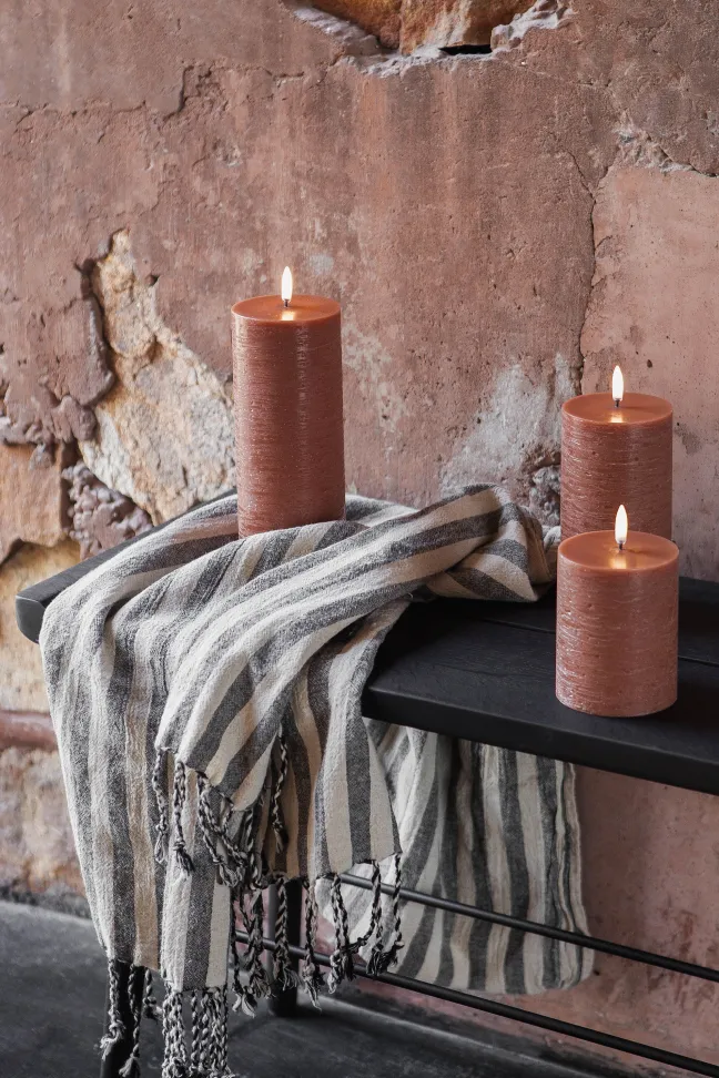 UYUNI LED Kerze Rustic 7,8x10 cm Terracotta