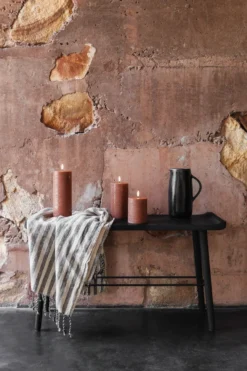 UYUNI LED Kerze Rustic 7,8x20 cm Terracotta