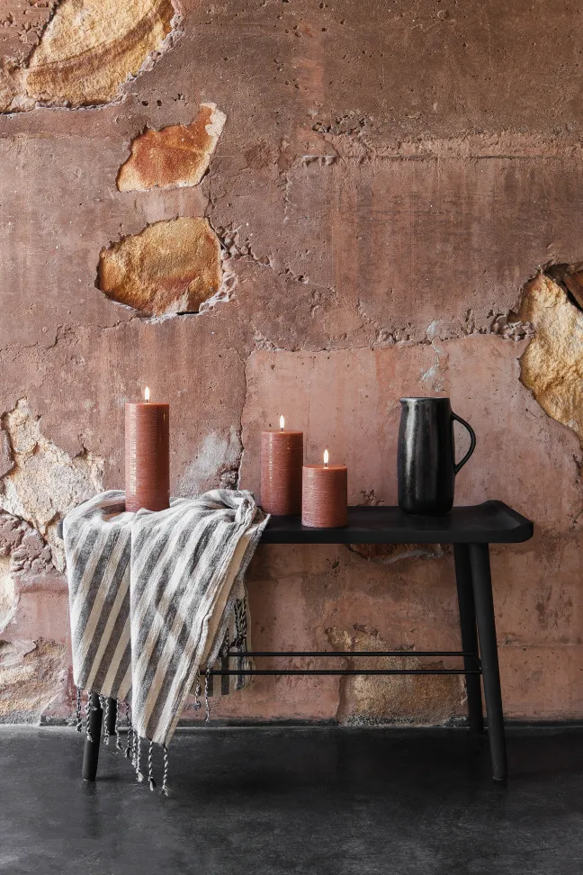 UYUNI LED Kerze Rustic 7,8x20 cm Terracotta