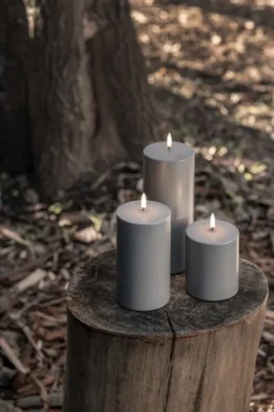 UYUNI LED Outdoor-Kerze 8,4x10 cm Sandstone