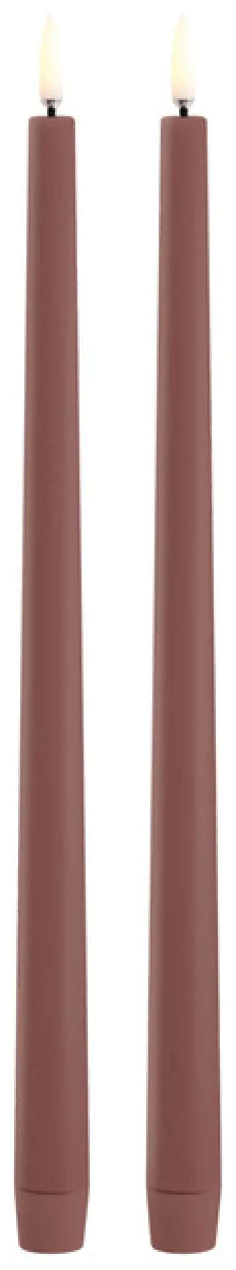UYUNI LED Stabkerze Slim (2 Stück) Smooth 2,3x32 cm Terracotta Sale