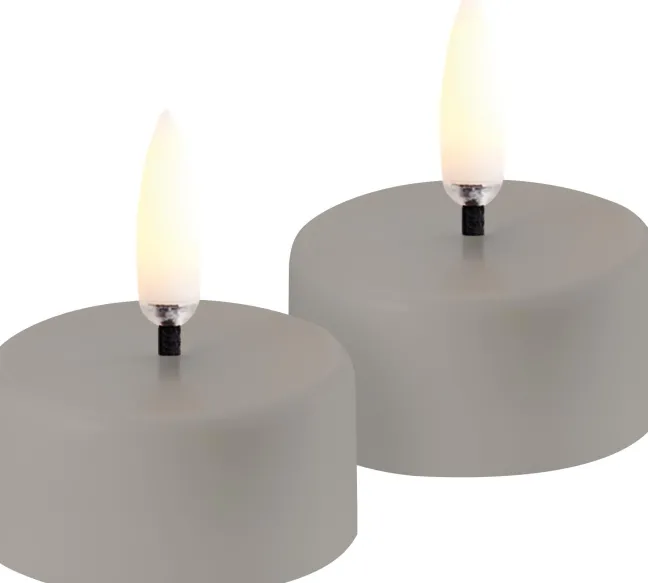 UYUNI LED Teelicht mit Akku 3,9x2,3 cm (2 Stück) Kunststoff Sandstone
