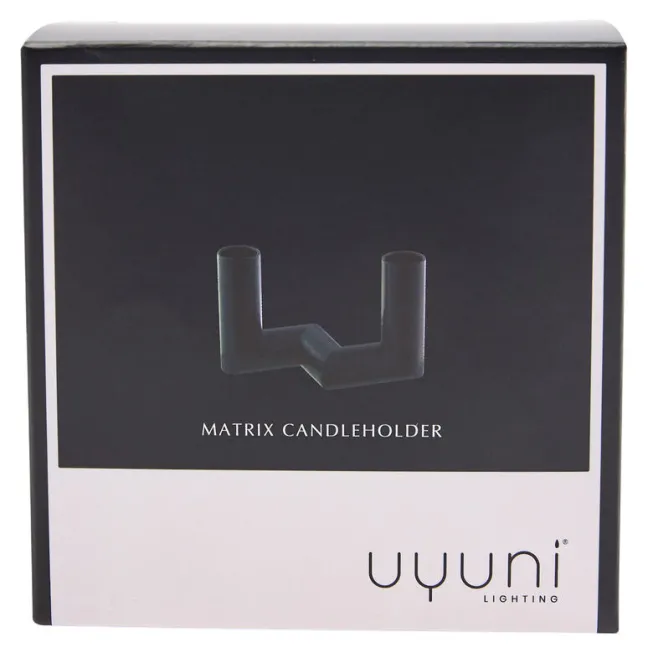 UYUNI Matrix Kerzenständer für 2 Mini Stabkerzen Black