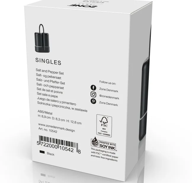 ZONE Denmark Salz-Pfefferset Singles schwarz