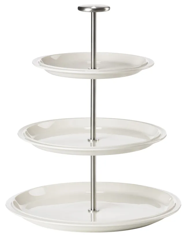 ZONE Denmark Servierständer, 3 Etagen Eau 24 cm Offwhite Porzellan