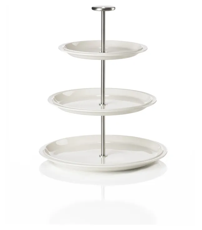ZONE Denmark Servierständer, 3 Etagen Eau 24 cm Offwhite Porzellan