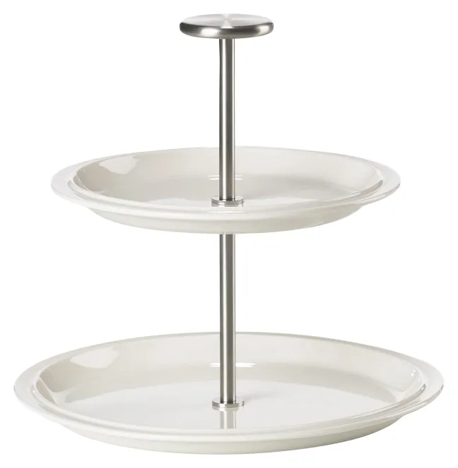 ZONE Denmark Servierständer, 2 Etagen Eau 20 cm Offwhite Porzellan